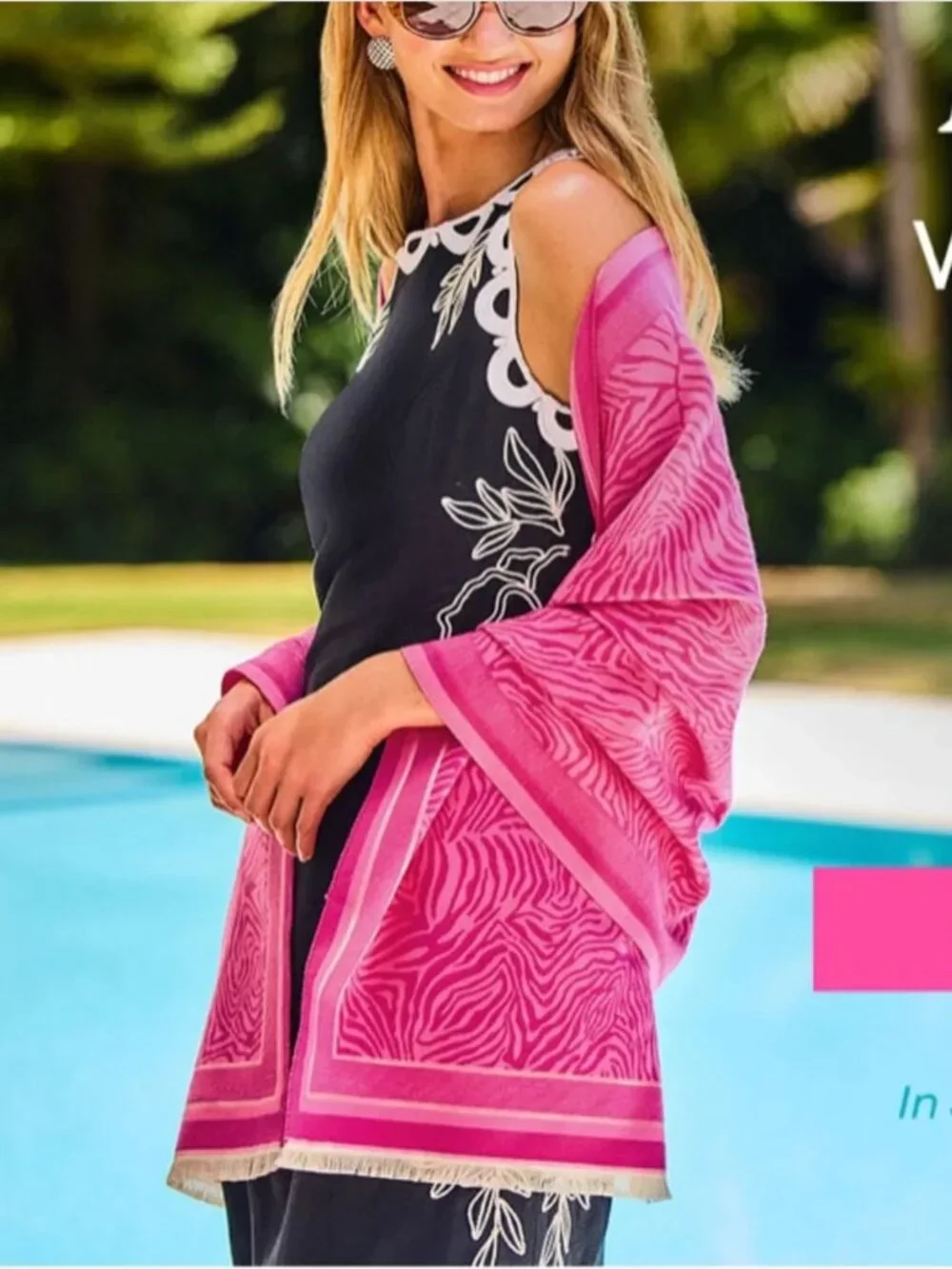 NWT Lilly Pulitzer Jacquard Wrap Pink Aster Camouflage Catwalk